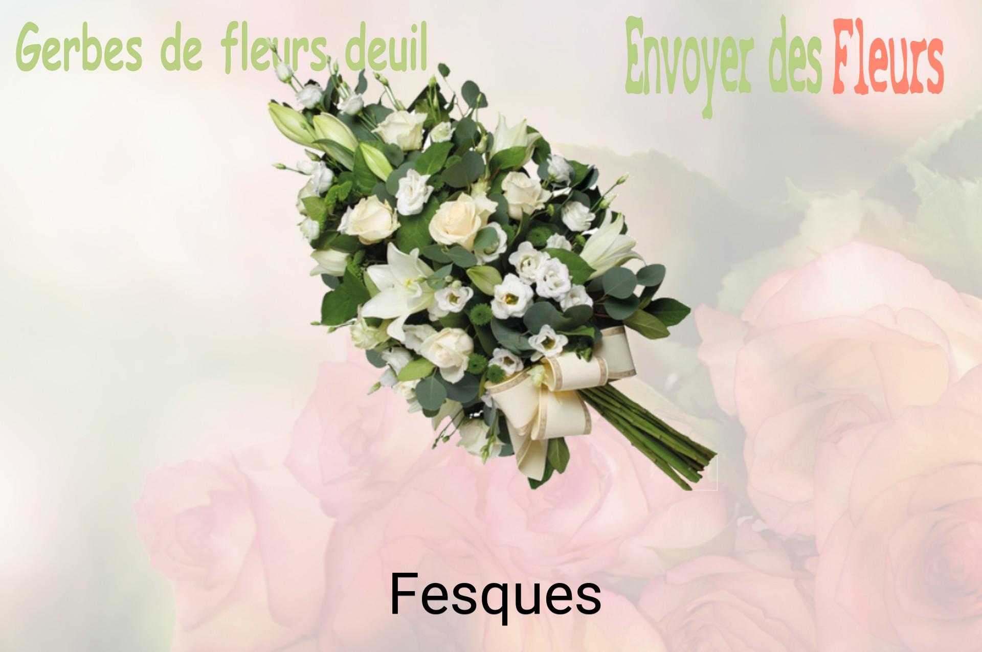 Gerbe de fleurs de deuil livrée à Fesques